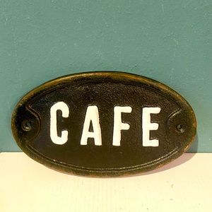 NWT Cast Iron “antique” Cafe plaque / sign
